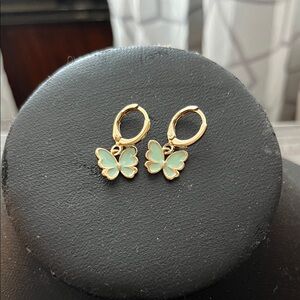 Gold Butterfly Earrings